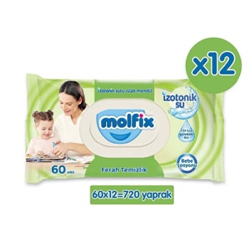 Molfix İzotonik Sulu Bebek Islak Mendil 12x60 Adet