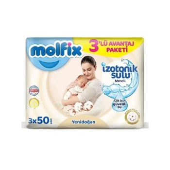 Molfix İzotonik Sulu Yenidoğan Islak Mendil 3x50 Adet