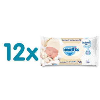 Molfix İzotonik Sulu Yenidoğan Islak Mendil 12x50 Adet