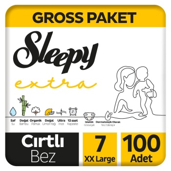 Sleepy Extra Günlük Aktivite Gross Paket Bebek Bezi 7 Numara XXlarge 100 Adet