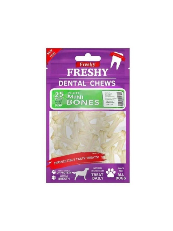 Dental Chews White Dental Mini Sütlü Pres Köpek Ödül Kemiği 250gr 25li