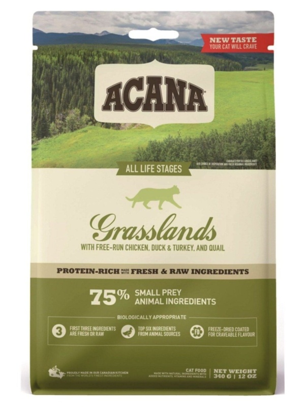 Acana Grasslands Tahılsız Tavuk Ördek ve Hindili 1.8 kg Tüm Yaşam Evreleri Yetişkin Kedi Maması