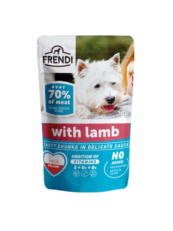 FRENDİ Soslu Kuzulu Tam Köpek Yaş Maması