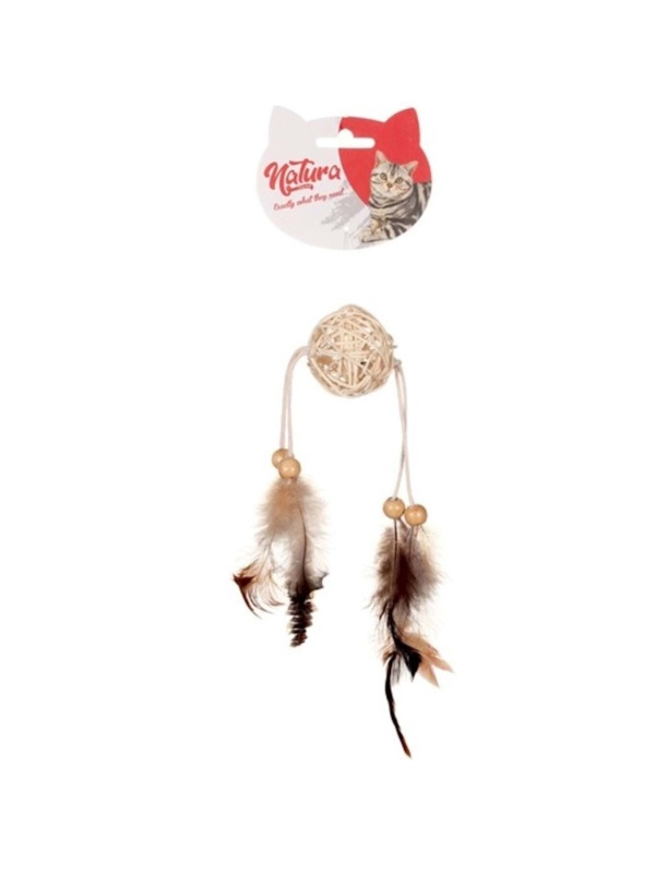 Ptc-011 Uzun Tüylü Bambu Top Kedi Oyuncağı 25 Cm