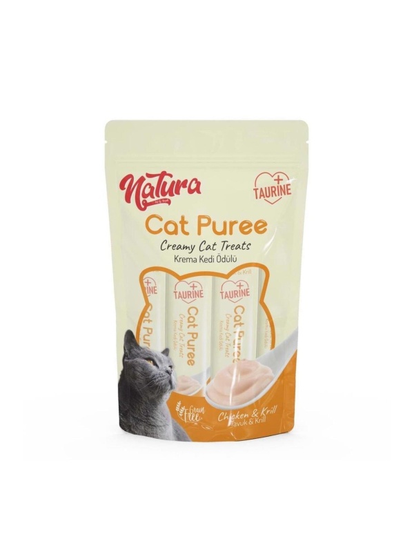 Natura Cat Puree Tavuk & Karides 5*12 gr