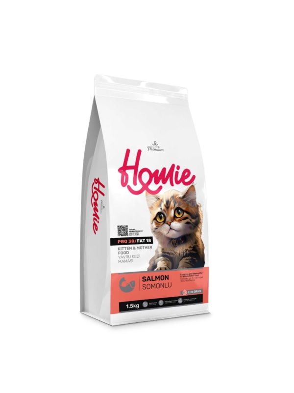 Homie Super Premium Somonlu 1.5 kg Yavru ve Anne Kedi Maması