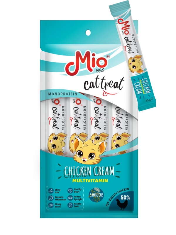 Mio Kedi Ödül Krema - Multivitamin Tavuklu 4lü paket x 15