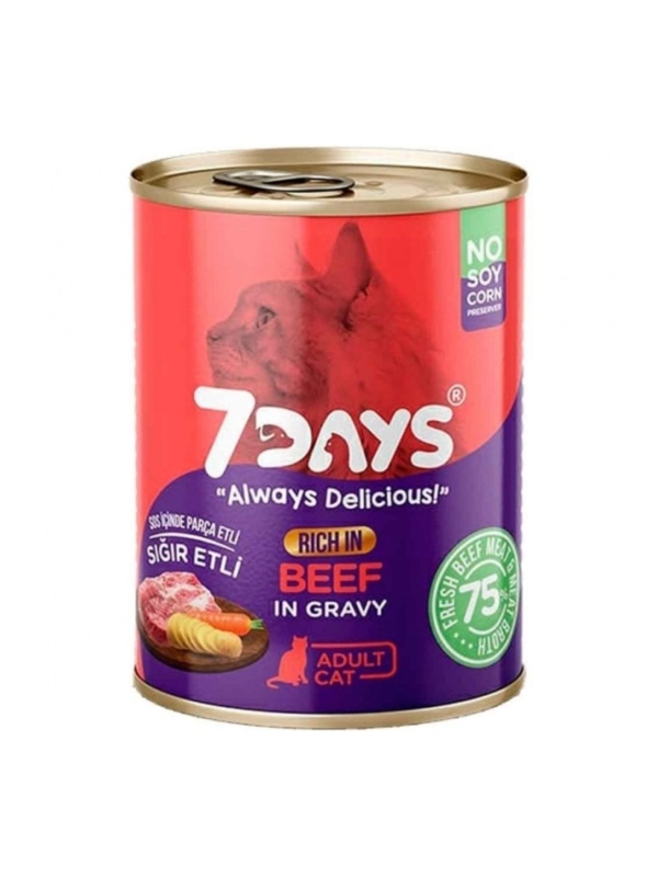 7 Days Sığır Etli Yetişkin Kedi Konserve 415 Gr