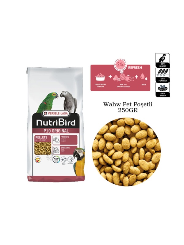Papağan Yemi Nutribird P19 Renksiz 250gr