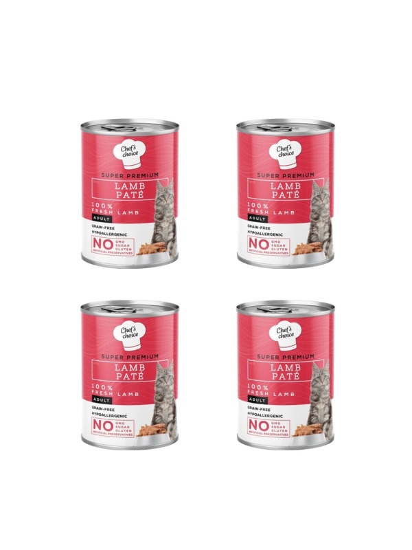 Chefs Choice Kuzu Etli Yetişkin Kedi Konservesi 400grX4 adet