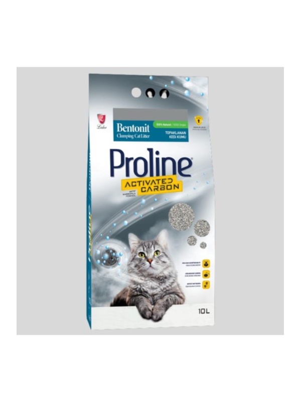 Proline Aktif Karbonlu Topaklanan 10 lt Bentonit Kedi Kumu