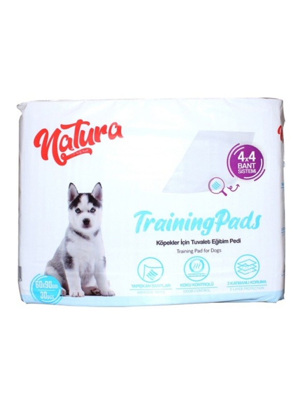 Natura Kaydırmaz Bantlı Köpek Tuvalet Eğitim Pedi 30lu 60x90 Cm