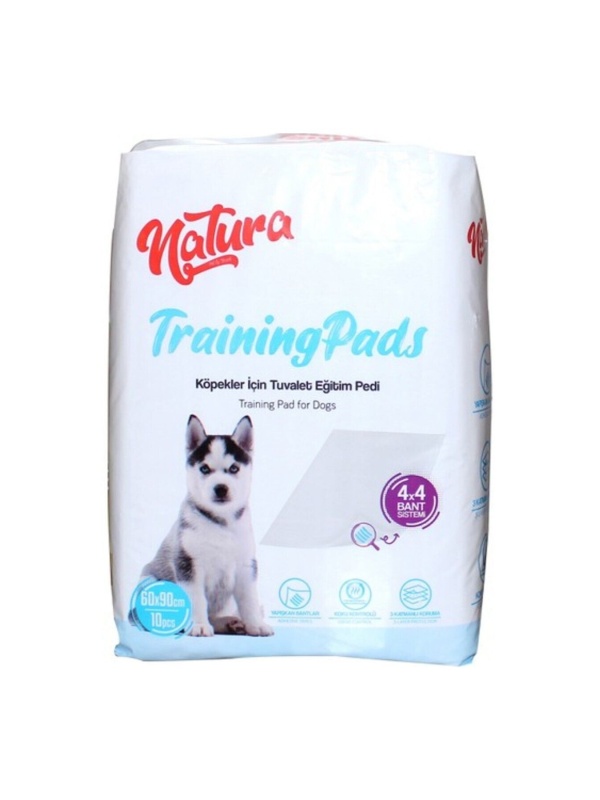 Natura Kaydırmaz Bantlı Köpek Tuvalet Eğitim Pedi 10lu 60x90 Cm
