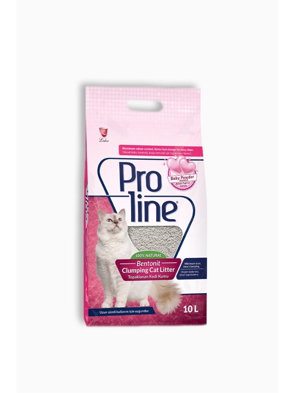 Proline Bebek Pudra Kokulu Topaklanan 10 lt Bentonit Kedi Kumu