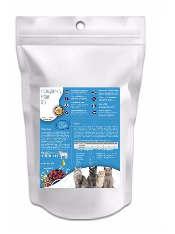 Exclusion Biftekli 1 kg Kısırlaştırılmış Yetişkin Kedi Maması