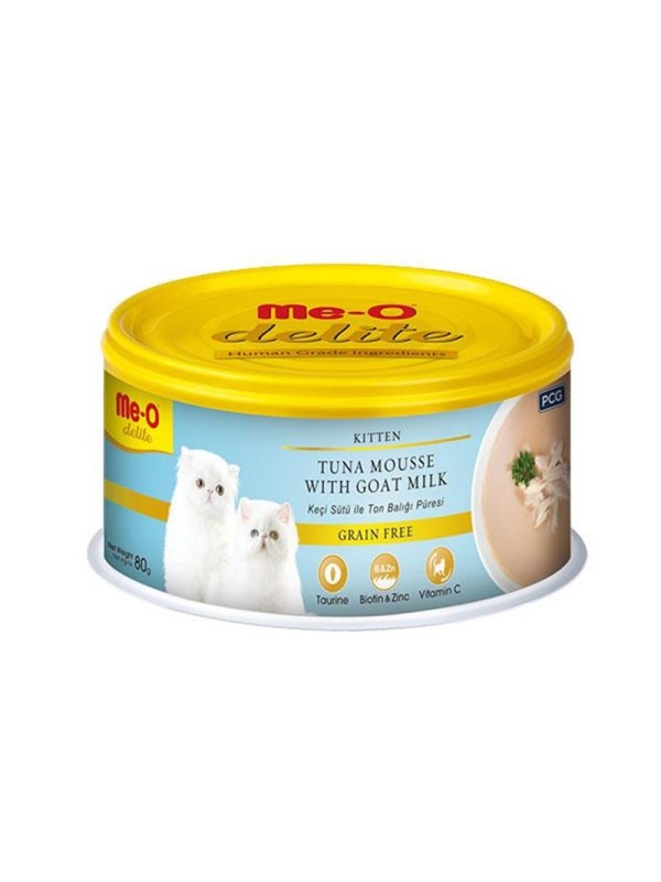 Me-O Delite Tahılsız Ton Balık ve Keçi Sütü 80 gr Konserve Yavru Kedi Maması