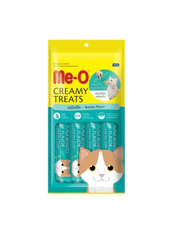 Me-O Creamy Treats Kurutulmuş Füme Ton Balıklı 4x15 gr Sıvı Kedi Ödül Maması