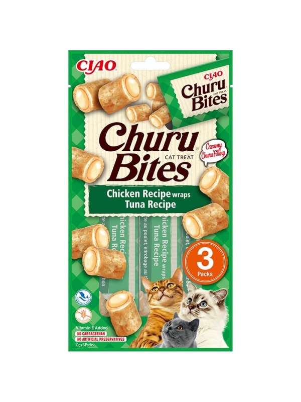 Inaba Ciao Churu Bites Tavuk Sargılı Ton Balıklı 3x10 gr Kedi Ödül Kreması