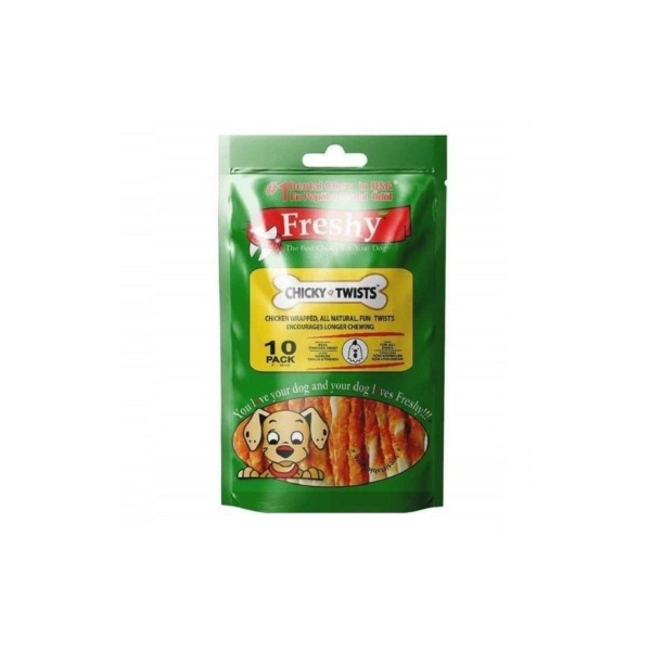Tavuklu Twist Kurutulmuş Et Kaplı Çiğneme Burgu Çubuk 13 Cm 10lu 90 G