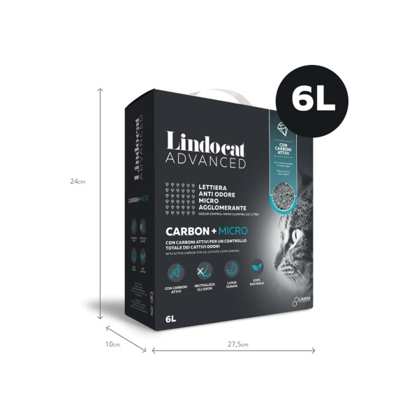 Lindo Cat Advanced Carbon + Micro Aktif Karbonlu 6 lt Kedi Kumu