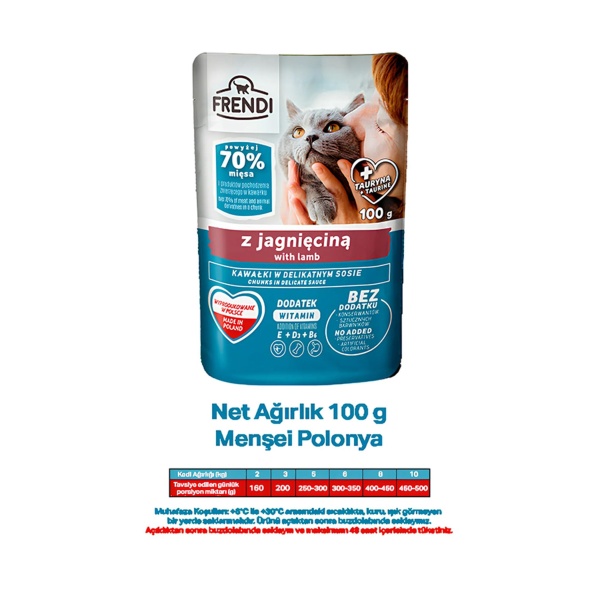 FRENDİ Soslu Kuzulu Tam Evcil Hayvan Yaş Maması