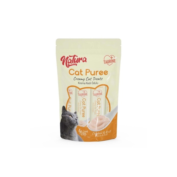 Natura Cat Puree Tavuk & Karides 5*12 gr