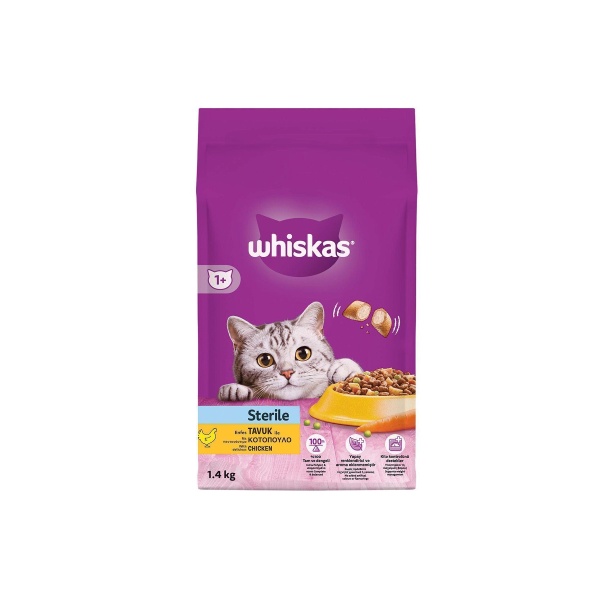 Whiskas Sterile Tavuklu 1.4 kg Kısırlaştırılmış Yetişkin Kedi Maması