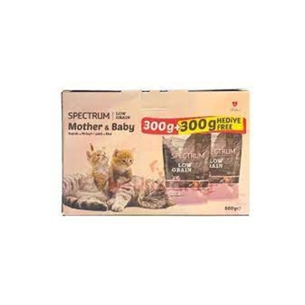 Spectrum Düşük Tahıllı Mother & Baby 300 gr 2li Paket Kuzu Etli ve Pirinçli Kedi Maması
