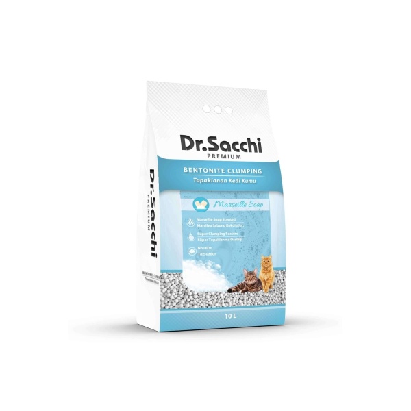 Dr. Sacchi Marsilya Sabunlu Topaklanan 10 lt Bentonit Kedi Kumu