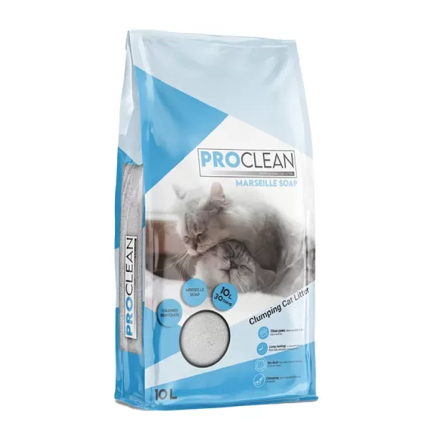 ProClean Marsilya Sabun Kokulu Topaklanan Kalın Taneli 10 lt Bentonit Kedi Kumu