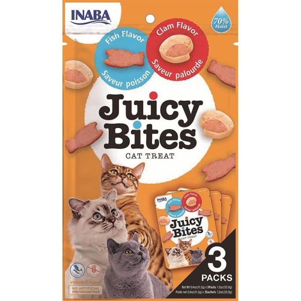 Inaba Juicy Bites Balıklı ve İstiridyeli 3 Paketli Kedi Ödül Maması