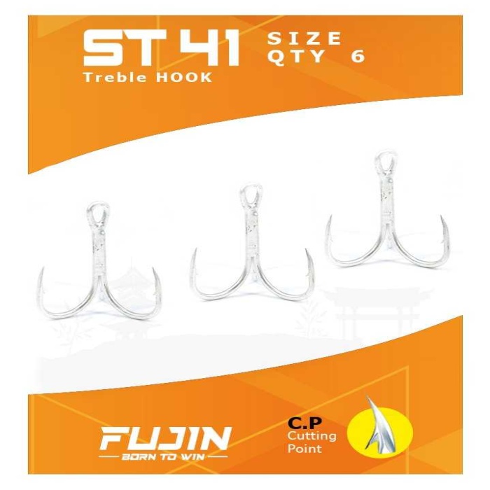 Fujin ST41 Üçlü Maket Balık İğnesi Nickel #4 numara