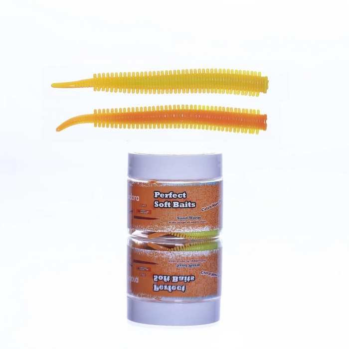 Pandora Perfect Soft Baits Sand Worm 7cm (Kavanozlu Ambalaj) - LEMON AND ORANGE