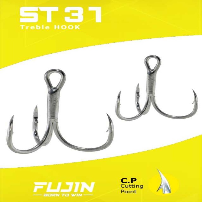 Fujin ST31 Üçlü Maket Balık Kancası Nickel #6 numara