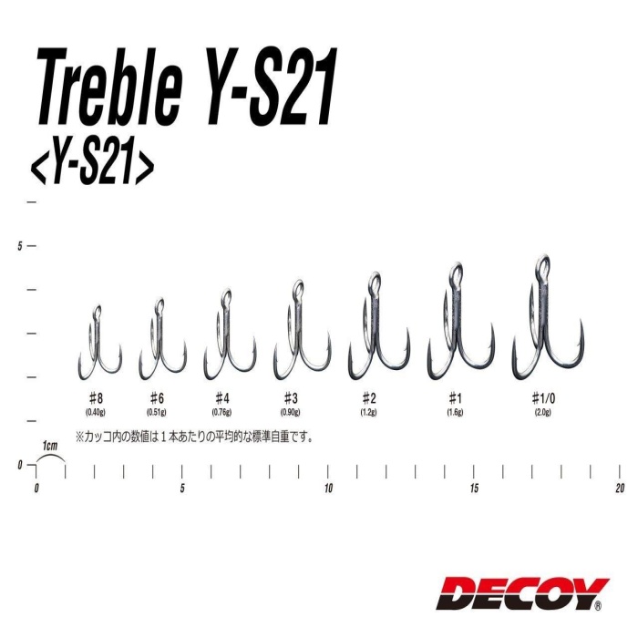 DECOY Y-S21 Standart Treble Üçlü Maket Balık İğnesi  NO: 6