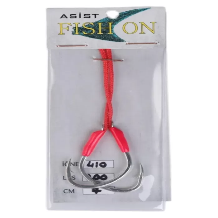 fish on asist iğne 4/0 numara iğne/7 cm /200 lb pembe