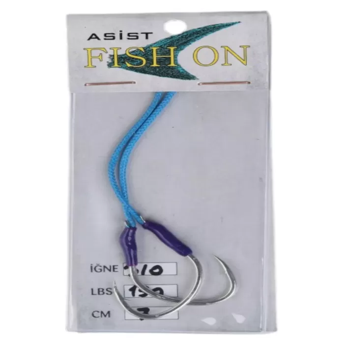 fish on asist iğne 3/0 numara iğne/7 cm /150 lb mor