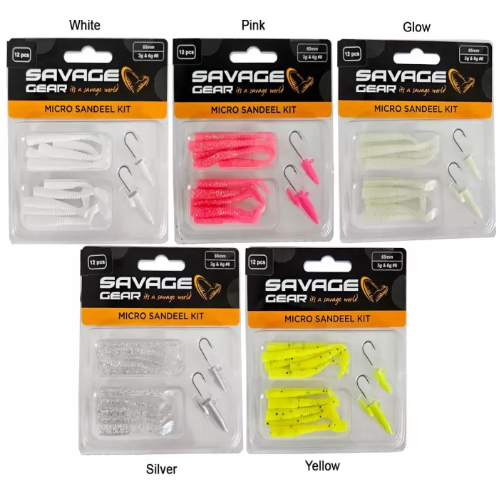 Savage gear Lrf Micro Sandeel Kit 12 Adet(1+1.5+5) Slikon Balık SİLVER