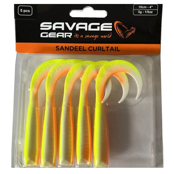 Savage Gear LB Sandeel Curltail 10cm Lemon Back 5 Adet Silikon Balık