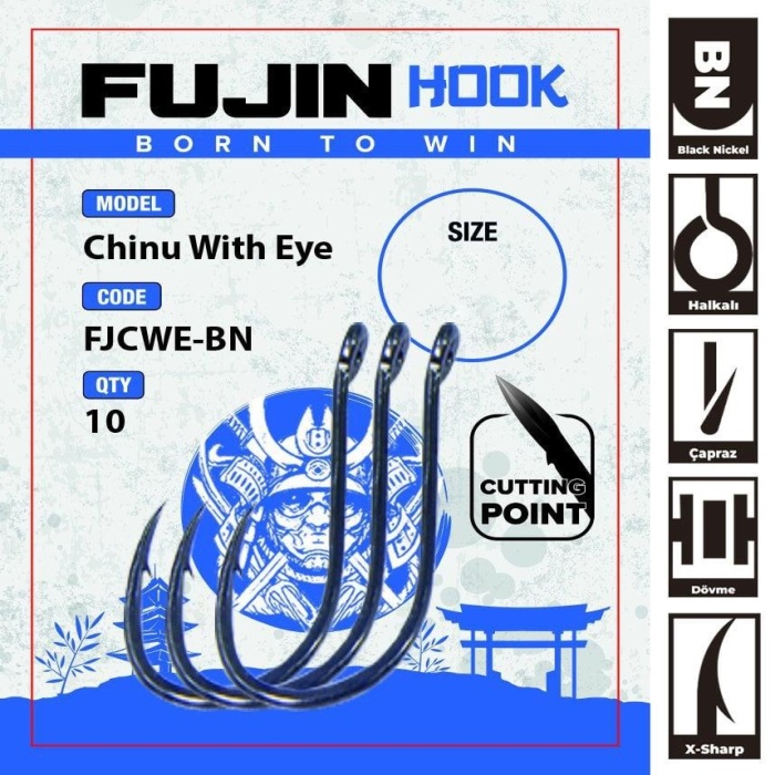 Fujin Chinu With Eye Delikli Çapraz Olta Kancası #no:4
