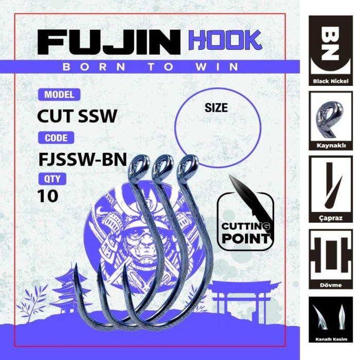 Fujin Cut SSW Delikli Kaynaklı Çapraz Octopus Kancası #no:5/0