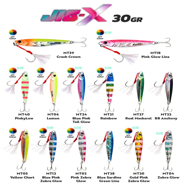 Fujin Jig-X 30gr Light Jigging jig Yem #Renk MT06 LEMON