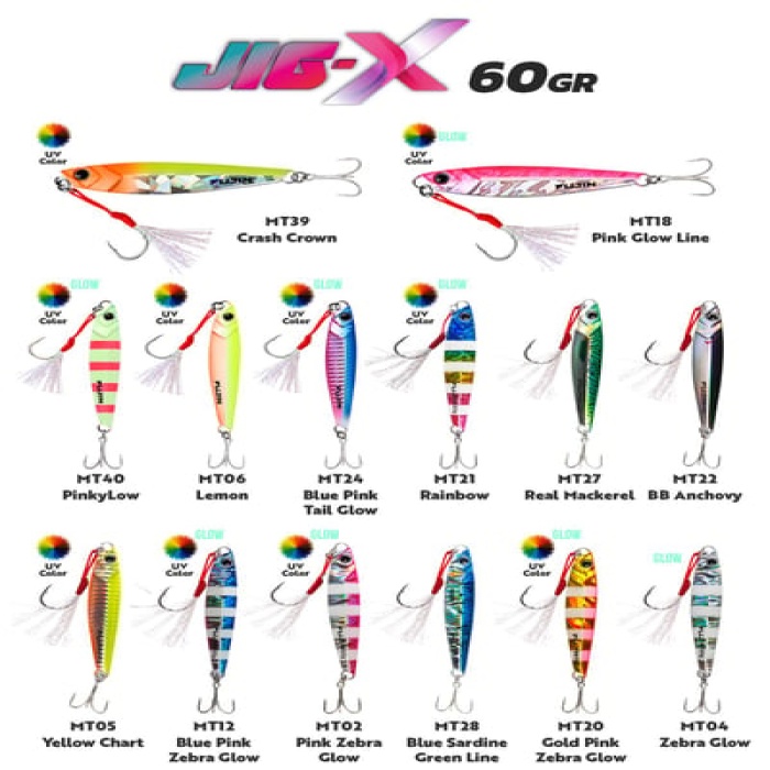 Fujin Jig-X 60gr Shore Jigging Jig Yem #RENK :MT40 PİNKYLOW