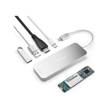 Minix USB-C 240GB Dahili SSD Depolamalı Adaptör / Çoklayıcı (Silver)