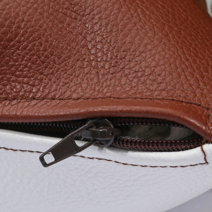 Barrio Rico Premium Çift Taraflı Taba Beyaz Deri Kırlent Kılıfı/ev ve Ofis Için 45X45CM Kırlent Kılıfı