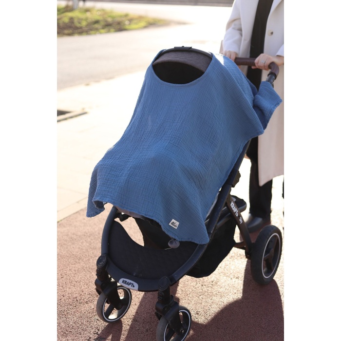 Ninna Kids Multi Müslin Emzirme Ve Puset Örtüsü- Indigo