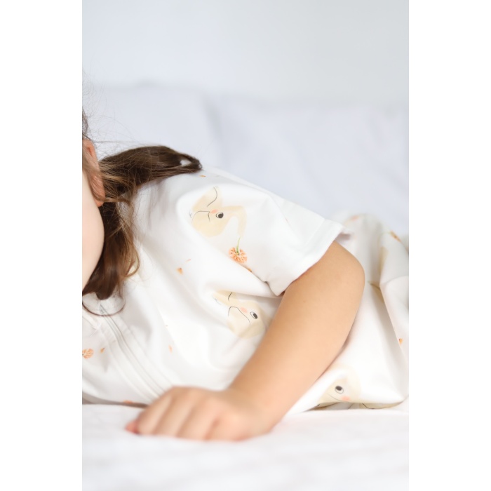 Ninna Kids 0.5 TOG Elephant Love Kısa Kollu Uyku Tulumu | Bebek & Çocuk | Terletmeyen %100 Pamuk