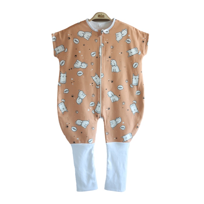 Ninna Kids 0.5 TOG Petty Pet Kısa Kollu Uyku Tulumu | Bebek & Çocuk | Terletmeyen %100 Pamuk