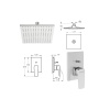 ARTEMA A49280 Root Square Ankastre Banyo Seti