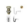 İZ YAPI  Porselen Lavabo Sifonu (gold) + Körük Dahil